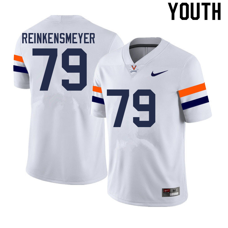 Youth #79 Dillon Reinkensmeyer Virginia Cavaliers College Football Jerseys Sale-White - Click Image to Close